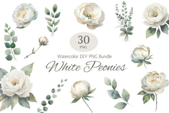 Download White Peony Wedding Clipart Bundle - Premium Resources