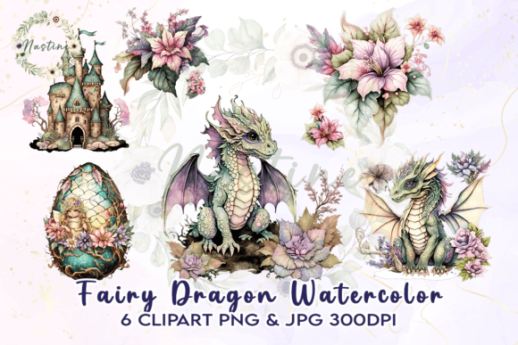 Download Fairy Dragon Watercolor Clipart - Fairy dragon Collection