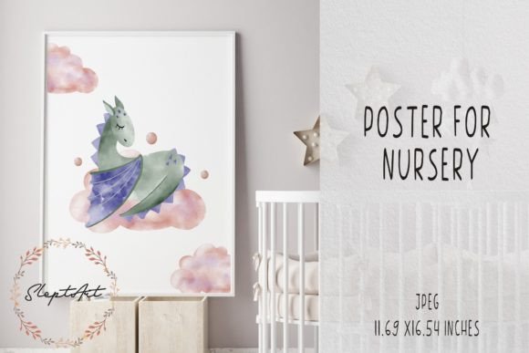 Download Watercolor Fairy Dragon Poster JPEG - Fairy dragon Collection